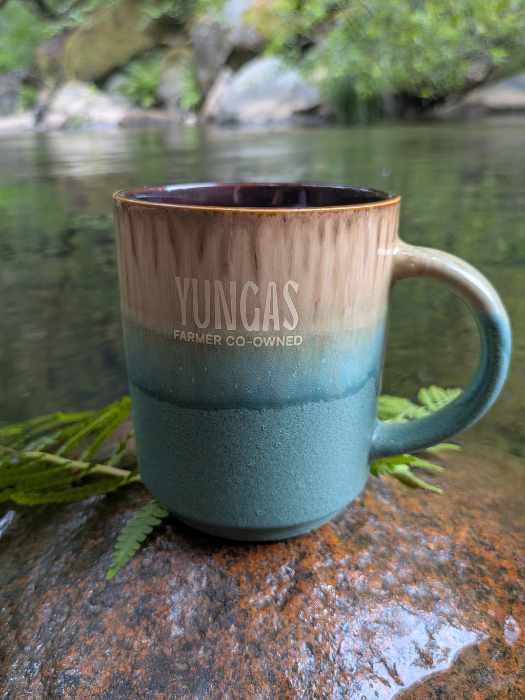 Ceramic Mug with a Dipped Glaze Finish. 15 oz
