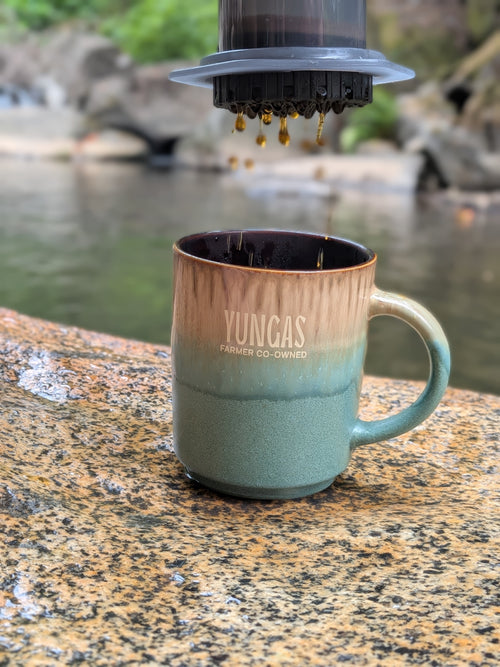 Ceramic Mug with a Dipped Glaze Finish. 15 oz